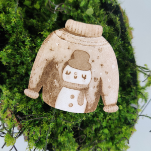 Świąteczny SWETER z bałwanem tekturka BN12