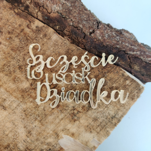 Napis SZCZĘŚCIE TO UŚCISK DZIADKA PL16