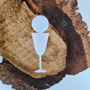 Kielich z krzyżem - biała pleksi PL27