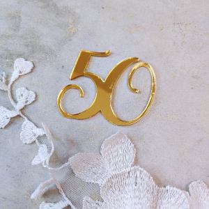 Cyfra 50 złota pleksi PL56