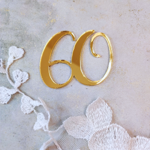 Cyfra 60 złota pleksi PL58