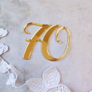 Cyfra 70 złota pleksi PL60