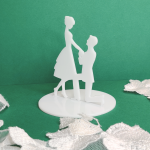 Para Ślubna z białej pleksi 3D do boxa PLS04