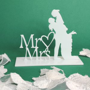 Para Ślubna z białej pleksi 3D do boxa PLS05