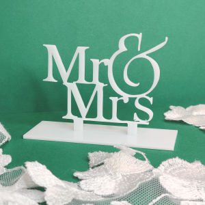 Mr & Mrs z białej pleksi 3D do boxa PLS07