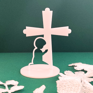 Krzyż 3d do boxa biała pleksi PLS20