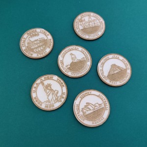 Zestaw kółek grawerowanych z serii "Daleko Jeszcze?"  