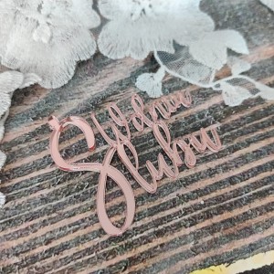 Napis W DNIU ŚLUBU różowe złoto  pleksi PL225