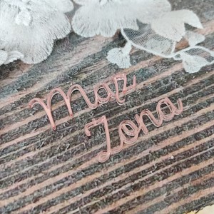 Napisy MĄŻ / ŻONA różowe złoto  pleksi PL226