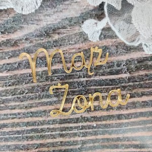 Napisy MĄŻ / ŻONA złoto  pleksi PL227