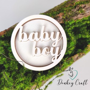 Tekturka Shaker z napisem BABY BOY warstwy L02