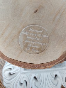 Napis grawerowany na dzień nauczyciela przeźroczysta pleksi 