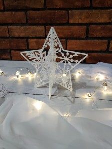 Duża GWIAZDA biała pleksi 