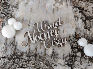 Napis WŚRÓD NOCNEJ CISZY tekturka