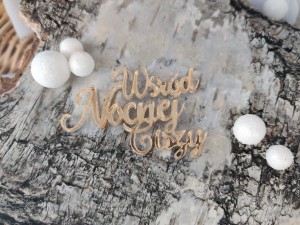 Napis WŚRÓD NOCNEJ CISZY złota pleksi