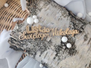 Napis LIST DO ŚWIĘTEGO MIKOŁAJA złota pleksi 