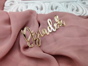 Napis DZIADEK złota pleksi 