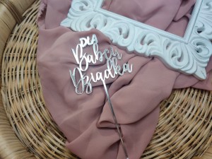 Napis PIK/ TOPPER Dla Babci i Dziadka srebrna pleksi  (1)