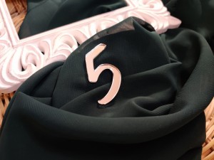 Cyfra 5 srebrna pleksi PL445