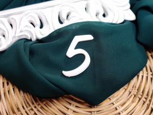 Cyfra 5 biała pleksi PL455