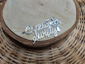 Napis CHRZEST ŚWIETY srebrna pleksi PL470