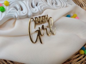 Napis BABY GIRL złota pleksi SD04
