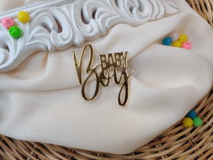 Napis BABY BOY złota pleksi SD10