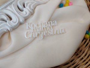 Napis KOCHANA MAMO CHRZESTNA biała pleksi SD60