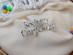Napis KOCHANY TATO CHRZESTNY srebrna pleksi SD64