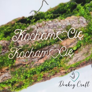 Napis KOCHAM CIE tekturka N015 2 szt.