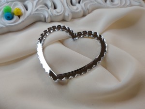 Ramka SERCE  srebrna pleksi  SD200