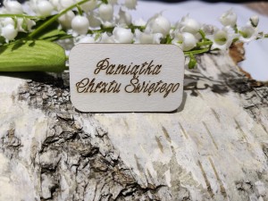 Pamiątka Chrztu Świętego Grawer  tekturka PK95