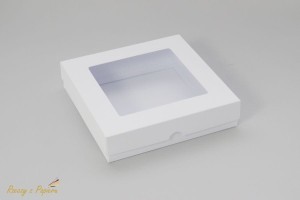 PUDEŁKO Z OKIENKIEM, WYSOKIE KWADRATOWE - BIAŁE