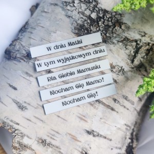 Zestaw napisów grawer BIAŁY laminat