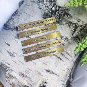 Zestaw napisów 3 grawer ZŁOTY laminat 