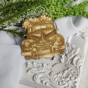 Samochód ślubny 2 grawer tekturka SL08