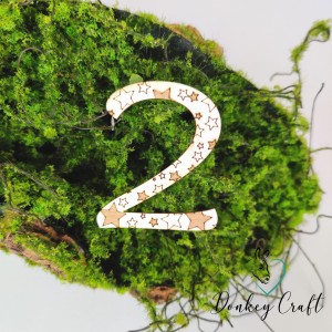 Cyfra dwa - 2- z gwiazdkami grawerowana C02