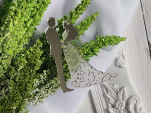 Para młoda 5 grawer SREBRNA pleksi SL41