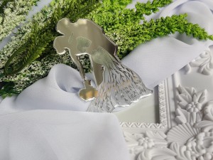 Para młoda 6 grawer SREBRNA pleksi SL44