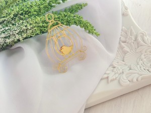 Domek dla ptaków 8 ażur ZŁOTA pleksi SL66