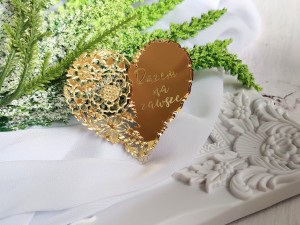 Serce Razem na zawsze grawer ZŁOTA pleksi SL144