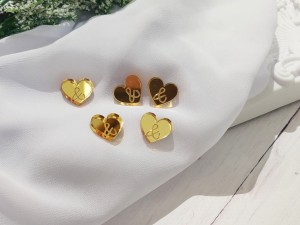 Serduszka "&" 5szt ZŁOTA pleksi SL154