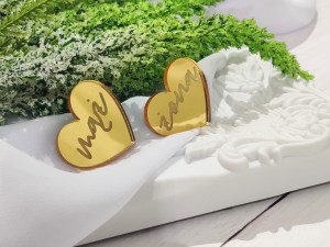 Serca Mąż Żona ZŁOTA pleksi SL155