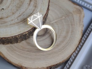 Pierścionek ZŁOTA pleksi MM50