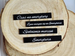 Zestaw napisów emerytura CZARNY laminat  MM92