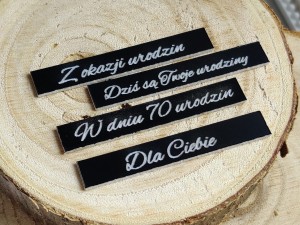 Zestaw napisów 70 urodziny CZARNY laminat  MM112