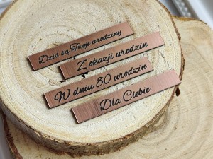 Zestaw napisów 80 urodziny MIEDZIANY laminat  MM114