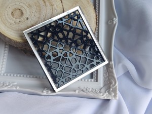 Tło kwadrat 2 CZARNA pleksi plus SREBRNA ramka  MM132