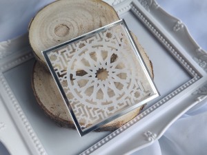 Tło kwadrat 15 MROŻONA pleksi plus SREBRNA ramka  MM159