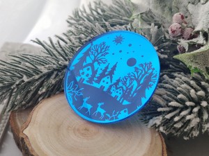 Zimowy widok 2 grawer GRANATOWA pleksi ZM02